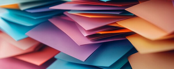 Aufkleber - Abstract background texture created by stacked colorful paper sheets