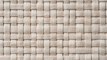 Fototapete - Woven texture in soft beige tones, showcasing intricate patterns and craftsmanship. Ideal for backgrounds, textiles, and design projects
