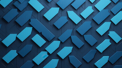 Aufkleber - Geometric pattern of overlapping blue shapes on textured background, creating modern and dynamic visual effect. Ideal for design and abstract art projects