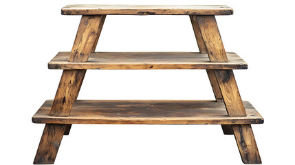 Wall Mural - A wooden shelf with three levels