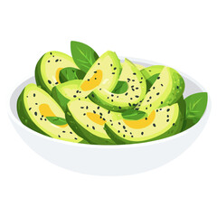 Wall Mural - Chicken Avocado Salad avocado illustration sliced vector