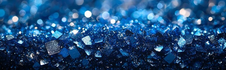 Wall Mural - a sparkling blue grainy background that resembles foiled glitter, perfect for creating a captivating
