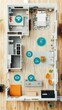 © Richafuji - Smart Home Apartment Plan: Modern Living with Wireless Connectivity.