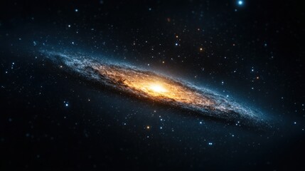 Poster - Stunning Spiral Galaxy in Deep Space with Bright Central Core