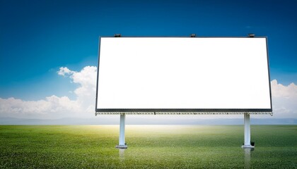 billboard on the road. Blank billboard on the street. White blank screen billboard in the for new product or presentation with empty space.