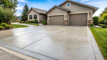 Wall Mural - Smooth concrete driveway in Des Moines with clean lines and no cracks ,  concrete, driveway, Des Moines, urban, smooth