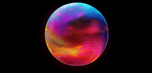 Wall Mural - a vibrant basketball ball isolated on a black background, perfect for sports-related designs or prom