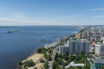 Sticker - Saratov city, Russia. Aerial panoramic view to urban cityscape landscape at daytime