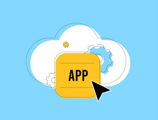 Wall Mural - cloud-native applications optimized for scalability, flexibility and cloud computing. native app dev