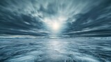 Serene Time Lapse Shot of Drifting Ice Under Cloudy Sky