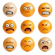 © LookChin AI - Diverse Facial Expressions   Collection of Emotive Cartoon Style Faces Displaying a Range of Human Emotions