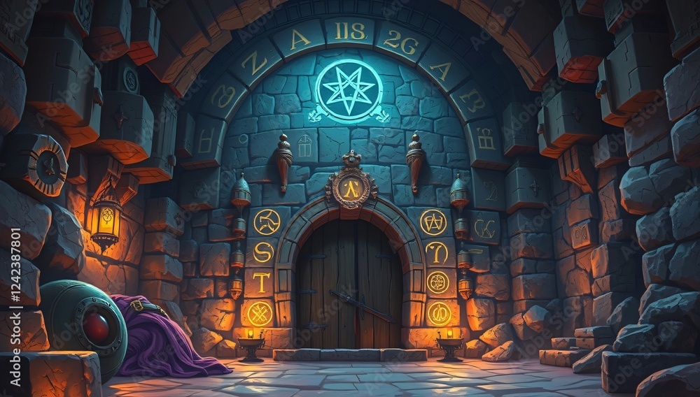 Dwarven Rune Magic Mystical Dwarven Portal with Glowing Runes – A forgotten Dwarven ...