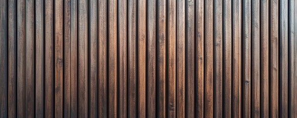 Aufkleber - Modern wall background created by parallel dark brown wooden slats