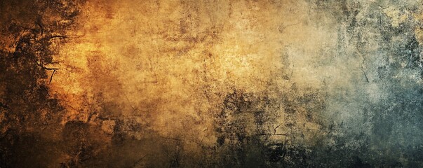 Aufkleber - Dramatic grunge textured background with warm tones and a dark border for added impact