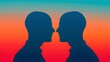 © Teerapat - Silhouette of Two Human Figures Facing Each Other at Sunset