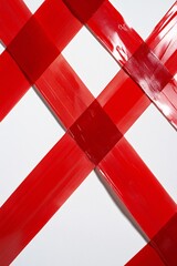 Aufkleber - Red translucent tape forming a cross shape over a white background