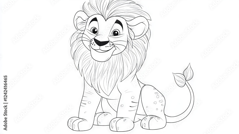 94-a-cute-cartoon-lion-sitting-upright-with-a-friendly-smile-its-tail