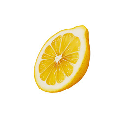 Canvas Print - watercolor of fresh lemon wedge isolated on white or transparent background, png. generative ai