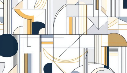 Leinwandbilder - Geometric art deco pattern, seamless design, textile background, website decoration