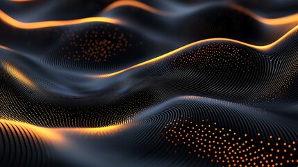 Wall Mural - elegant black lines weaving gracefully on a gradient background, highlighted with golden accents for