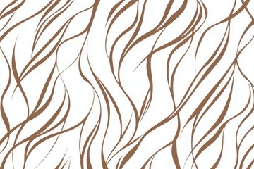 Poster - Brown wavy lines seamless pattern texture background