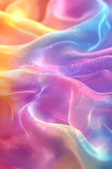 Wall Mural - embrace the trend of pastel holographics with an abstract blurred grainy gradient, combining soft no