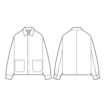 coveralls jacket mockup template clothing vector design
