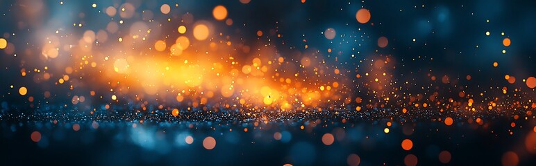 Wall Mural - explore a blue background with an orange highlight, featuring bokeh and blurred abstract elements wi