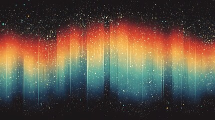 Wall Mural - explore the rich tones of a vibrant rainbow, orange, blue, teal, and white psychedelic grainy gradie