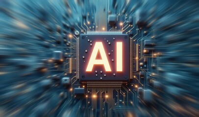 Wall Mural - digital ai background. artificial intelligence. ai artificial intelligence futuristic ai technology.