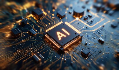 Wall Mural - ai technology and machine learning background.