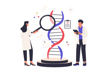 illustration of dna testing analysis. illustrations for websites, landing pages, mobile apps, poster