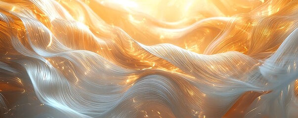 Wall Mural - glossy wavy blonde hair, presented in a beautiful, illuminated setting to highlight its soft texture