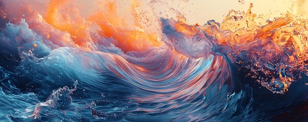 Wall Mural - harmonious abstract patterns swirling into a dynamic shape, evoking a sense of motion and transforma