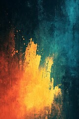 Wall Mural - illuminate your designs with a yellow orange glowing blue teal black noise texture gradient backgrou