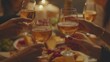© Pixora Labs - Group of hands toasting with glasses filled with wine