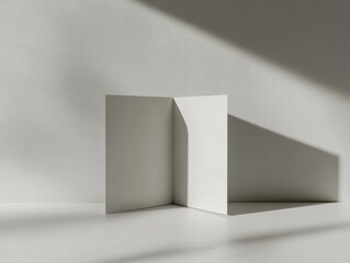 Minimalist White Product Mockup with Natural Light and Shadow Overlay for Presentation Design Ideas