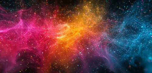 Wall Mural - neon-colored fiber optic lines create a stunning abstract texture, evoking a sense of speed and tech