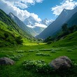 © Arthur Constantine - Green Valley nestled in Majestic Mountains