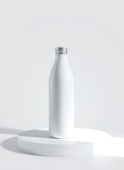 Poster - an image of a white bottle on a white surface, there is a white bottle sitting on a white platform