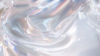 Aufkleber - Abstract liquid surface gently moving with iridescent reflections, creating a mesmerizing and elegant backdrop