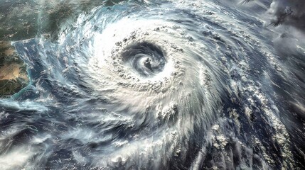 a super typhoon manifests as a severe tropical storm over the ocean.