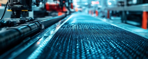 Leinwandbilder - Factory production line conveyor belt carrying goods through an industrial manufacturing plant
