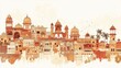 © Nats - Cultural elements of Rajasthan, including Kachhi Ghodi folk dance, highlighted in art.