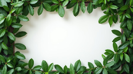 Wall Mural - green leaves frame