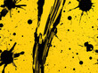 © AiGallery - Vintage yellow and black paint splatter seamless background, grunge, distressed, stained, messy