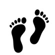 © Tricreative Project - Black silhouette of two human footprints, isolated on a white background. Simple and minimalistic vector illustration, perfect for icons, signs, and design elements