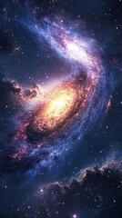 Wall Mural - a vibrant spiral galaxy in deep space shows cosmic beauty