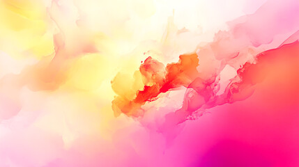 Wall Mural - Abstract background with soft shapes and gradients in pink, orange, and yellow colors.