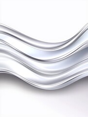 Wall Mural - silver wave abstract background - elegant flowing silver waves on a white background. perfect for mo